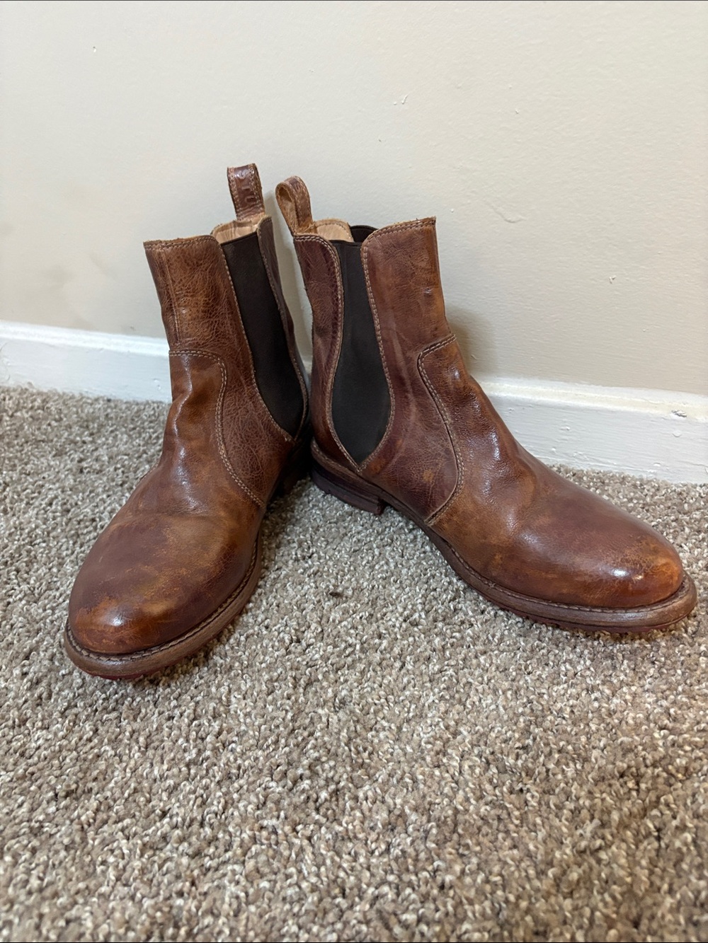 Brown Leather Chelsea Boots - women